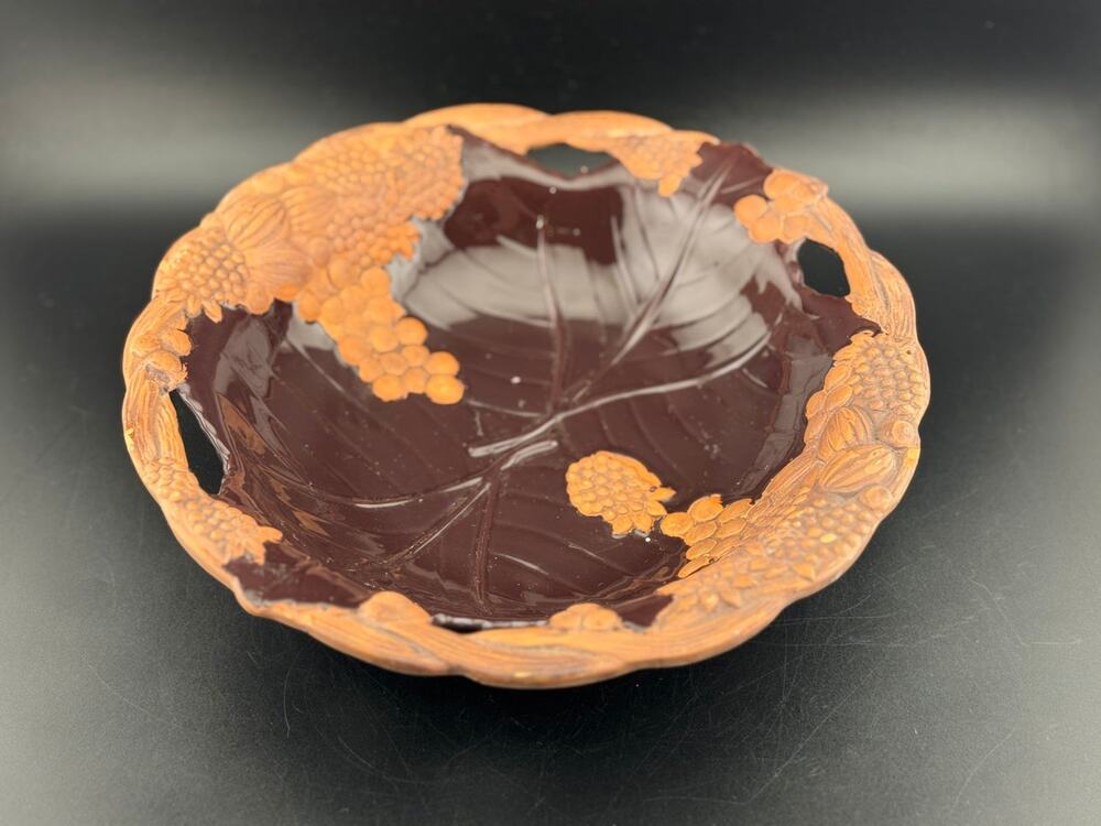 Claire Burke Hand Painted 8.5" Pottery Footed Bowl
